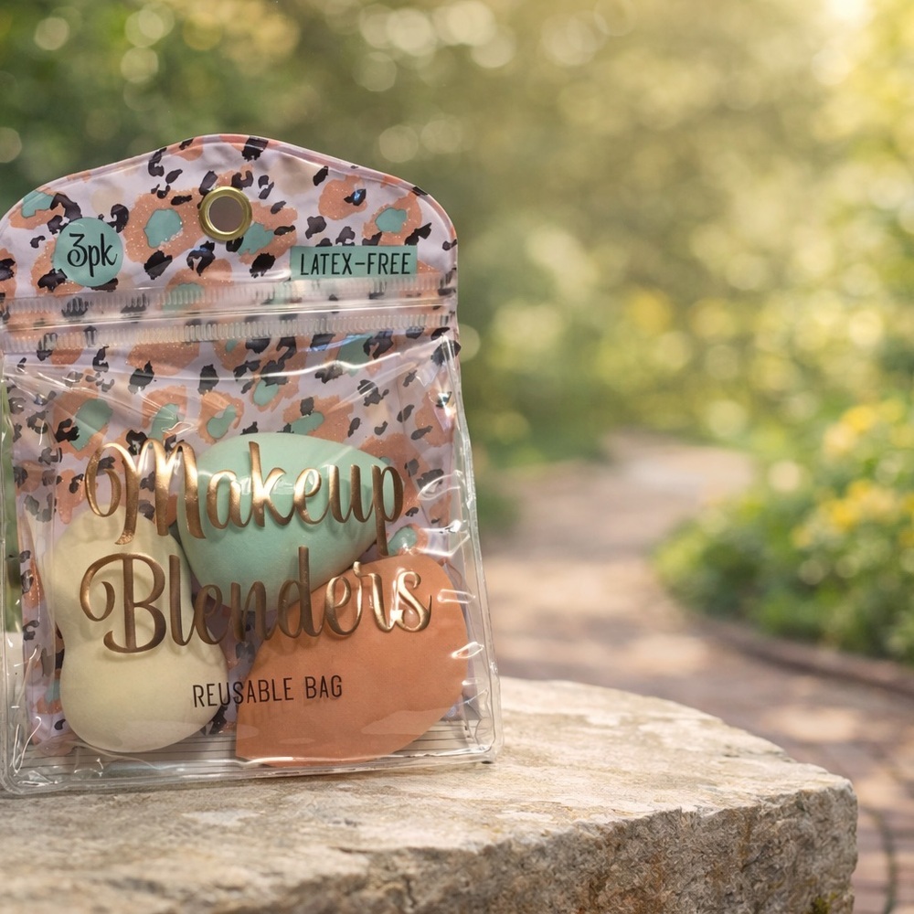 3-Pack Makeup Blenders with Reusable Bag
